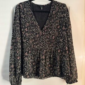 1. State Women's Black Floral Blouse